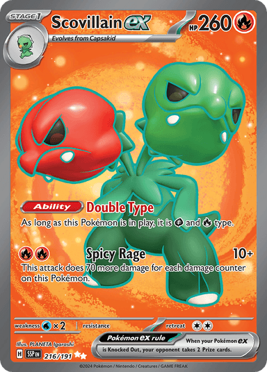 Carta Scovillain ex 216/191 do set Surging Sparks — Pokémon TCG | Bynx