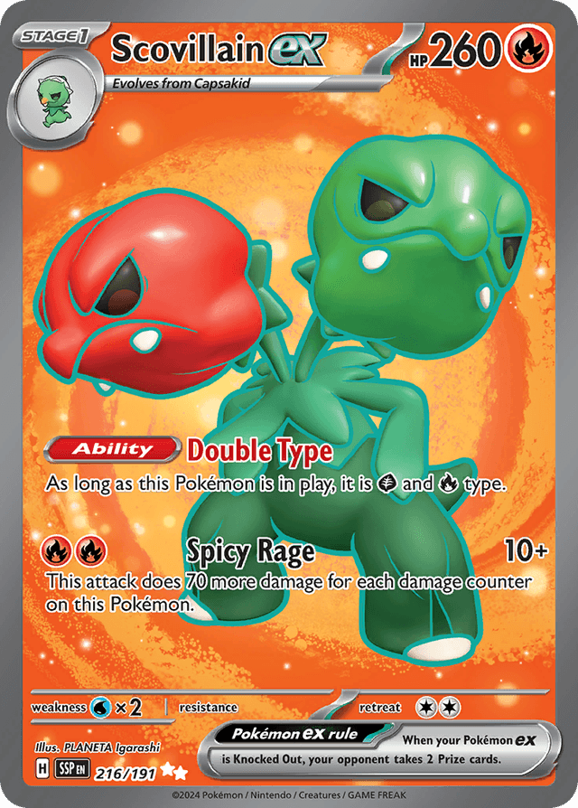 Carta Scovillain ex 216/191 do set Surging Sparks — Pokémon TCG | Bynx