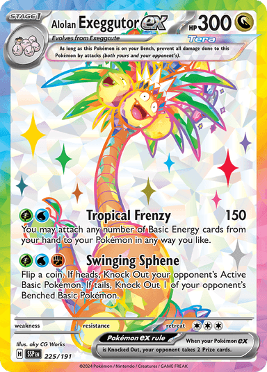 Carta Alolan Exeggutor ex 225/191 do set Surging Sparks — Pokémon TCG | Bynx