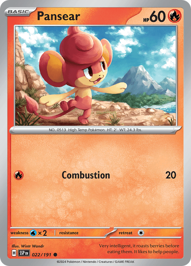 Carta Pansear 22/191 do set Surging Sparks — Pokémon TCG | Bynx