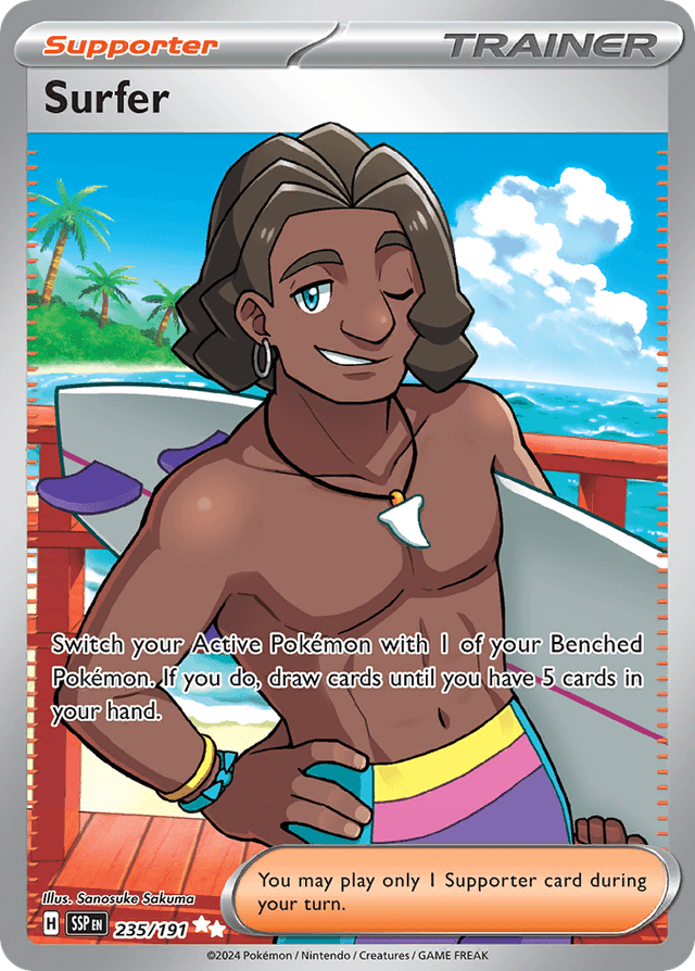 Carta Surfer 235/191 do set Surging Sparks — Pokémon TCG | Bynx