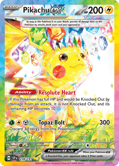 Carta Pikachu ex 238/191 do set Surging Sparks — Pokémon TCG | Bynx