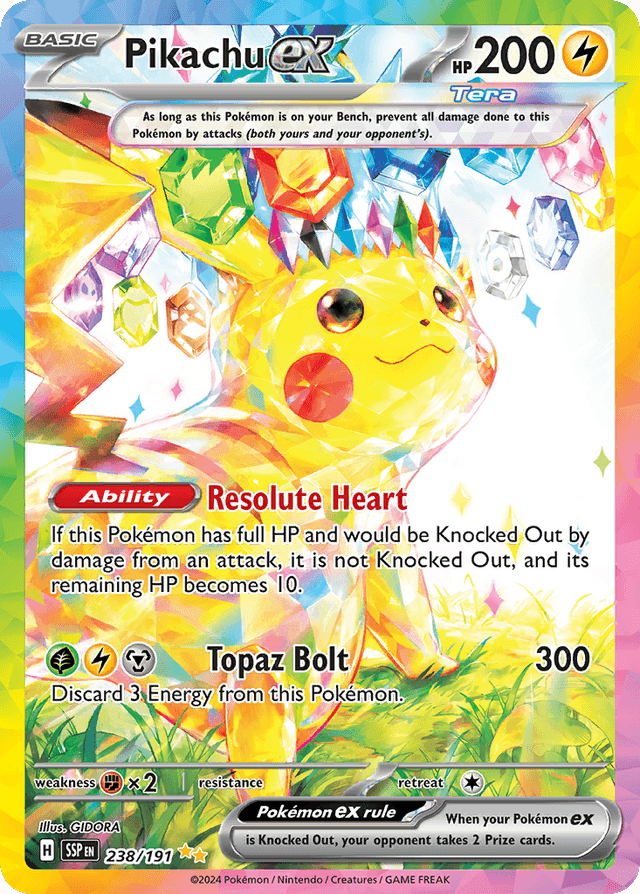 Carta Pikachu ex 238/191 do set Surging Sparks — Pokémon TCG | Bynx