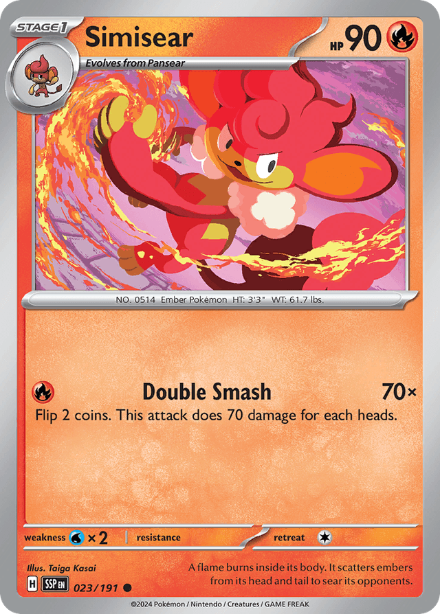Carta Simisear 23/191 do set Surging Sparks — Pokémon TCG | Bynx
