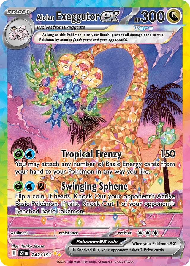 Carta Alolan Exeggutor ex 242/191 do set Surging Sparks — Pokémon TCG | Bynx
