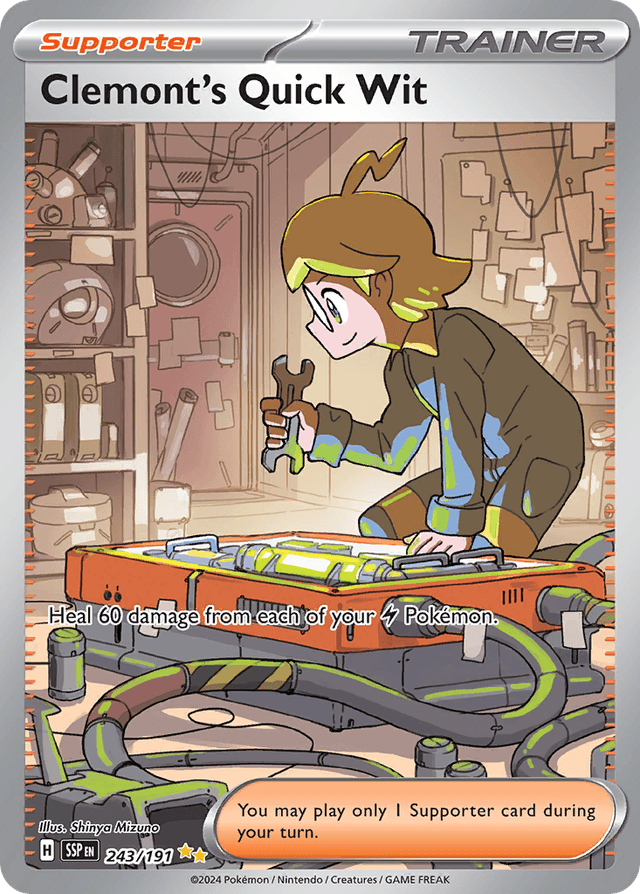 Carta Clemont's Quick Wit 243/191 do set Surging Sparks — Pokémon TCG | Bynx
