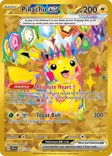 Carta Pikachu ex 247/191 do set Surging Sparks — Pokémon TCG | Bynx