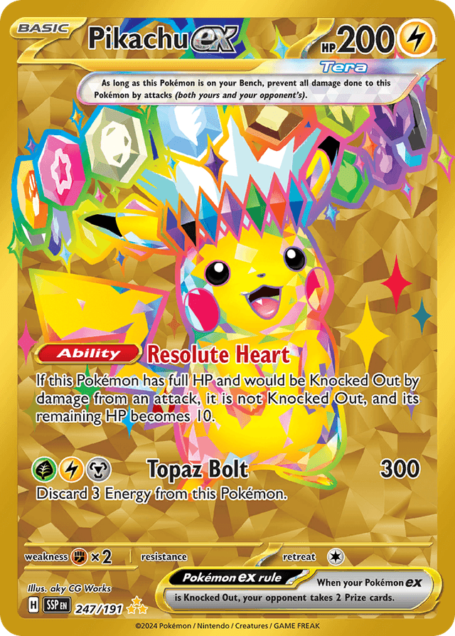 Carta Pikachu ex 247/191 do set Surging Sparks — Pokémon TCG | Bynx