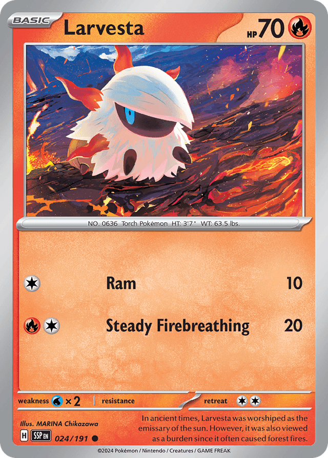 Carta Larvesta 24/191 do set Surging Sparks — Pokémon TCG | Bynx