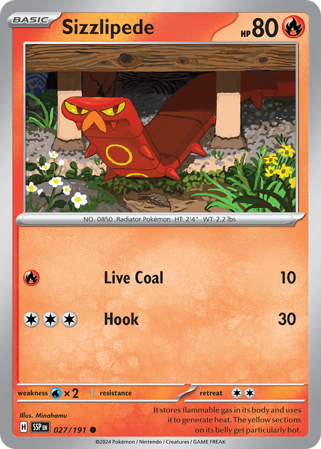 Carta Sizzlipede 27/191 do set Surging Sparks — Pokémon TCG | Bynx
