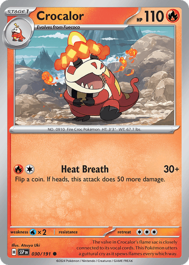 Carta Crocalor 30/191 do set Surging Sparks — Pokémon TCG | Bynx