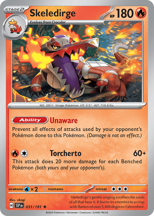 Carta Skeledirge 31/191 do set Surging Sparks — Pokémon TCG | Bynx