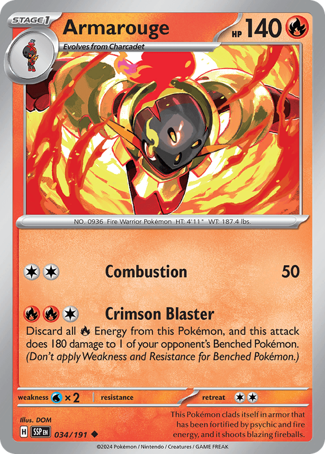 Carta Armarouge 34/191 do set Surging Sparks — Pokémon TCG | Bynx