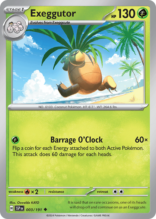Carta Exeggutor 3/191 do set Surging Sparks — Pokémon TCG | Bynx