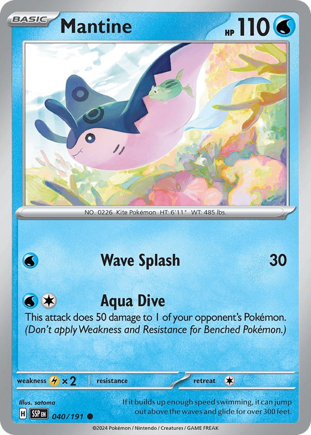 Carta Mantine 40/191 do set Surging Sparks — Pokémon TCG | Bynx