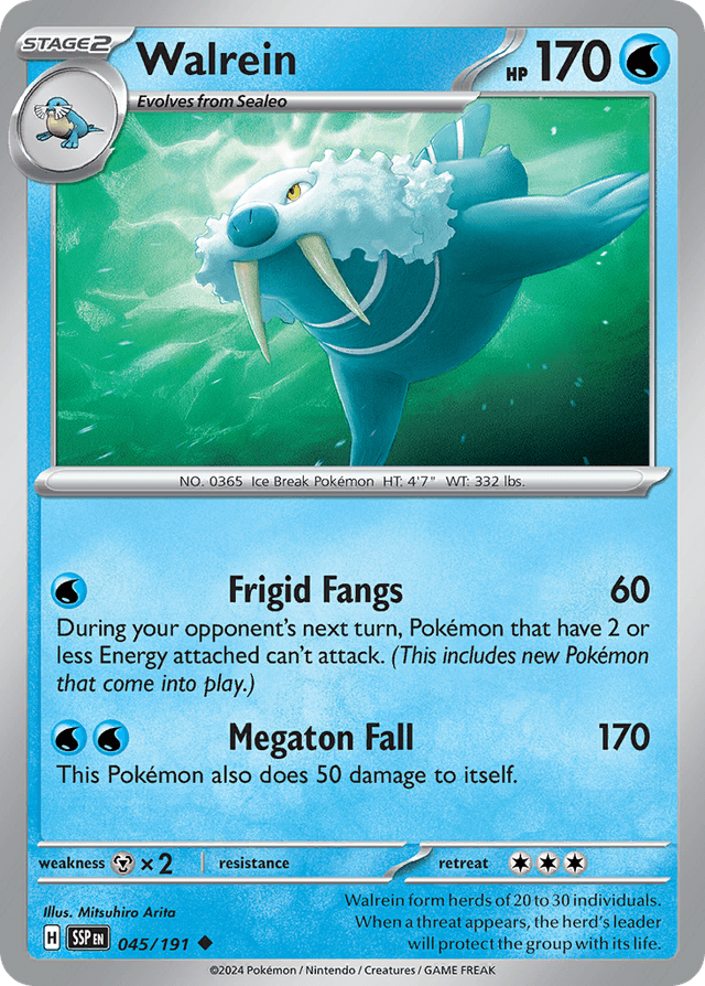 Carta Walrein 45/191 do set Surging Sparks — Pokémon TCG | Bynx