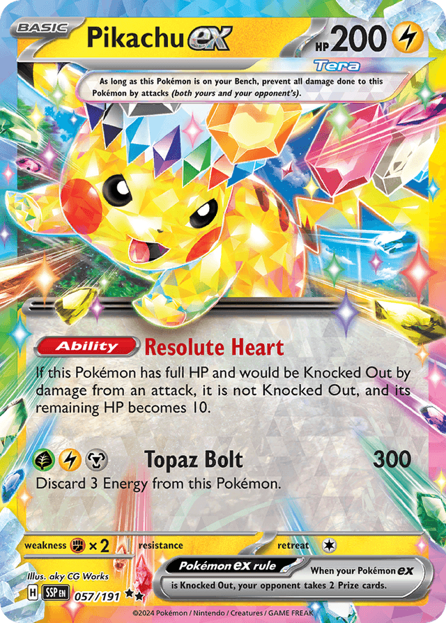 Carta Pikachu ex 57/191 do set Surging Sparks — Pokémon TCG | Bynx