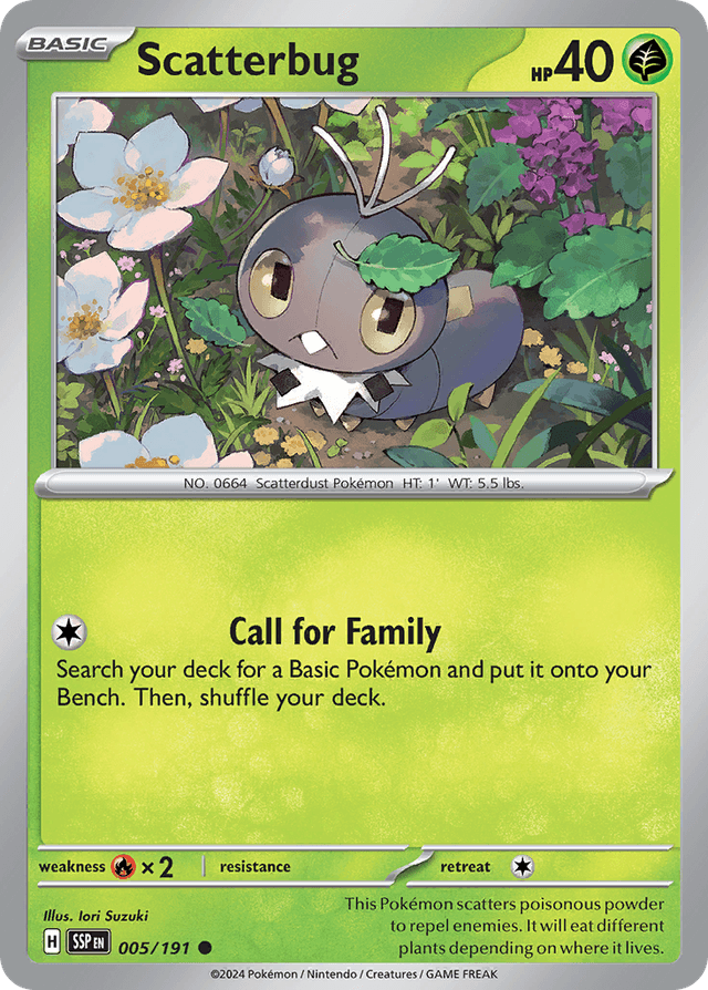 Carta Scatterbug 5/191 do set Surging Sparks — Pokémon TCG | Bynx