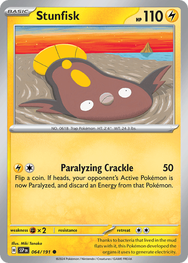 Carta Stunfisk 64/191 do set Surging Sparks — Pokémon TCG | Bynx