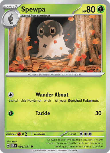 Carta Spewpa 6/191 do set Surging Sparks — Pokémon TCG | Bynx