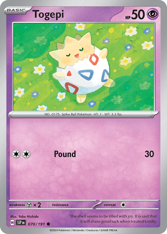 Carta Togepi 70/191 do set Surging Sparks — Pokémon TCG | Bynx