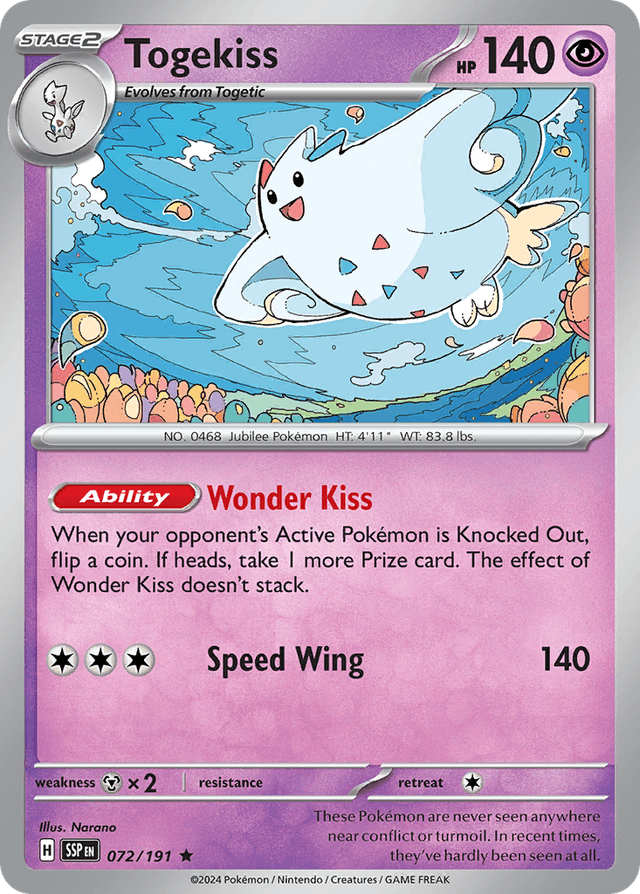 Carta Togekiss 72/191 do set Surging Sparks — Pokémon TCG | Bynx