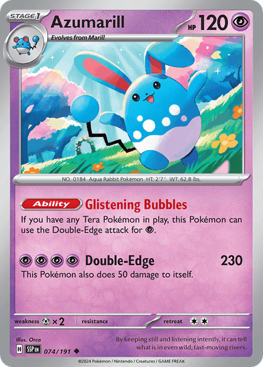 Carta Azumarill 74/191 do set Surging Sparks — Pokémon TCG | Bynx