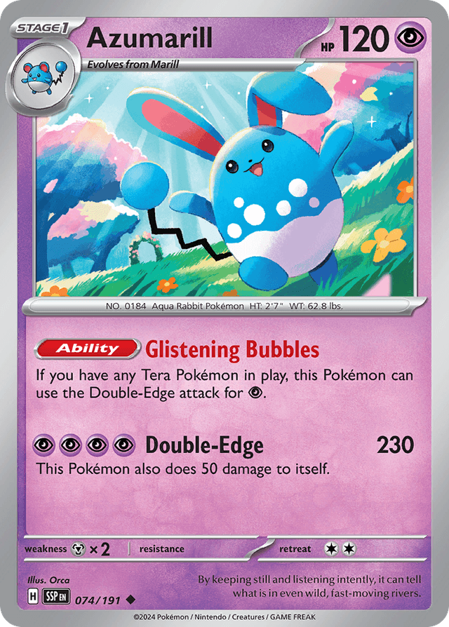 Carta Azumarill 74/191 do set Surging Sparks — Pokémon TCG | Bynx