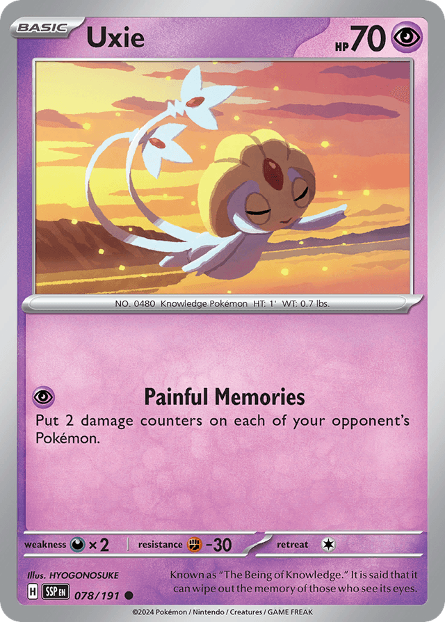 Carta Uxie 78/191 do set Surging Sparks — Pokémon TCG | Bynx