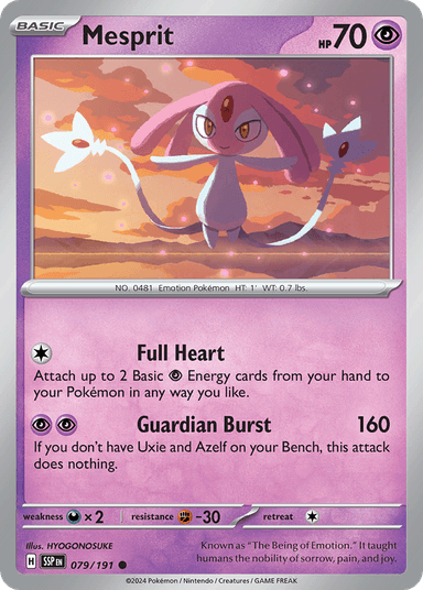 Carta Mesprit 79/191 do set Surging Sparks — Pokémon TCG | Bynx