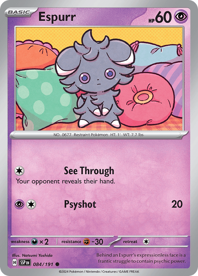 Carta Espurr 84/191 do set Surging Sparks — Pokémon TCG | Bynx