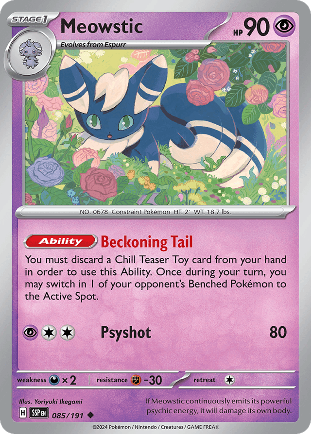 Carta Meowstic 85/191 do set Surging Sparks — Pokémon TCG | Bynx