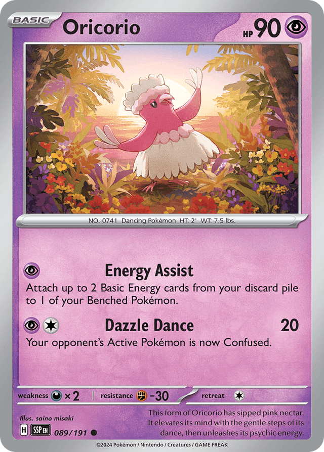 Carta Oricorio 89/191 do set Surging Sparks — Pokémon TCG | Bynx