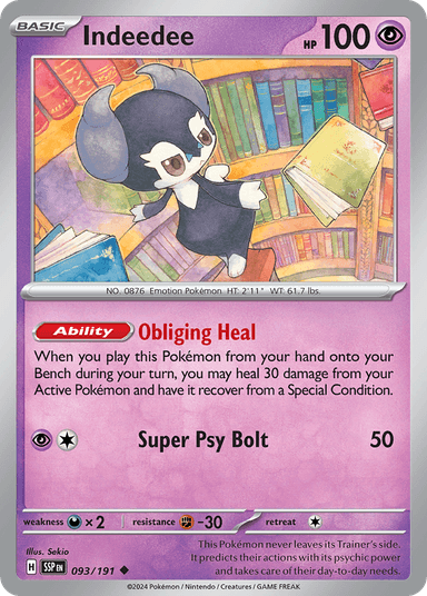 Carta Indeedee 93/191 do set Surging Sparks — Pokémon TCG | Bynx