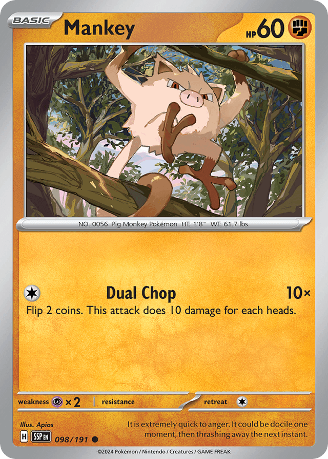Carta Mankey 98/191 do set Surging Sparks — Pokémon TCG | Bynx