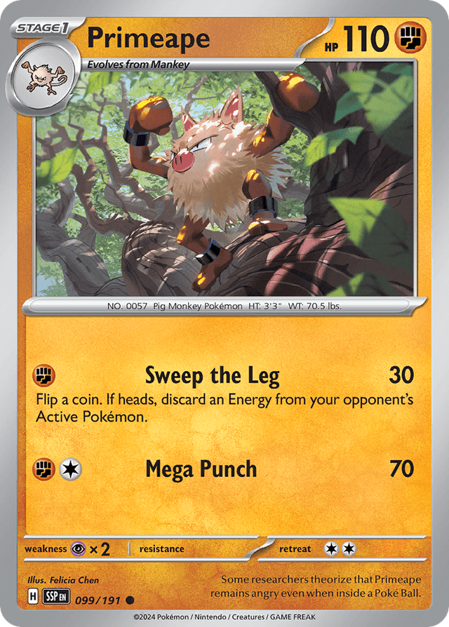 Carta Primeape 99/191 do set Surging Sparks — Pokémon TCG | Bynx