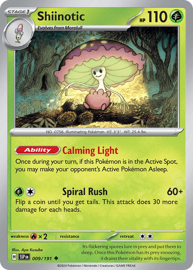 Carta Shiinotic 9/191 do set Surging Sparks — Pokémon TCG | Bynx