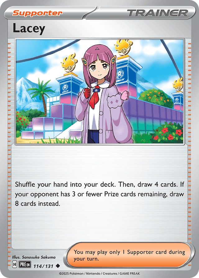 Carta Lacey 114/131 do set Prismatic Evolutions — Pokémon TCG | Bynx