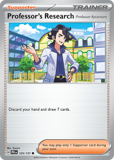 Carta Professor's Research 125/131 do set Prismatic Evolutions — Pokémon TCG | Bynx
