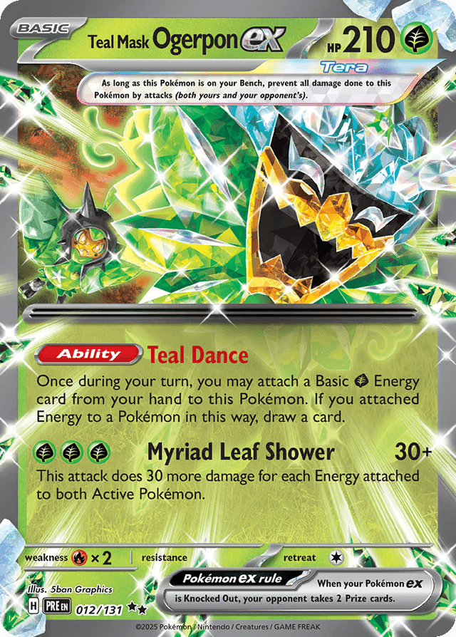 Carta Teal Mask Ogerpon ex 12/131 do set Prismatic Evolutions — Pokémon TCG | Bynx