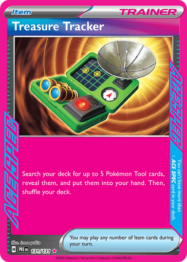 Carta Treasure Tracker 131/131 do set Prismatic Evolutions — Pokémon TCG | Bynx