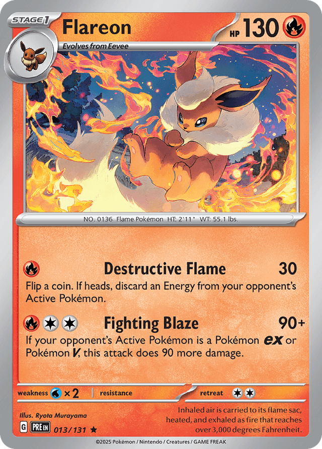 Carta Flareon 13/131 do set Prismatic Evolutions — Pokémon TCG | Bynx
