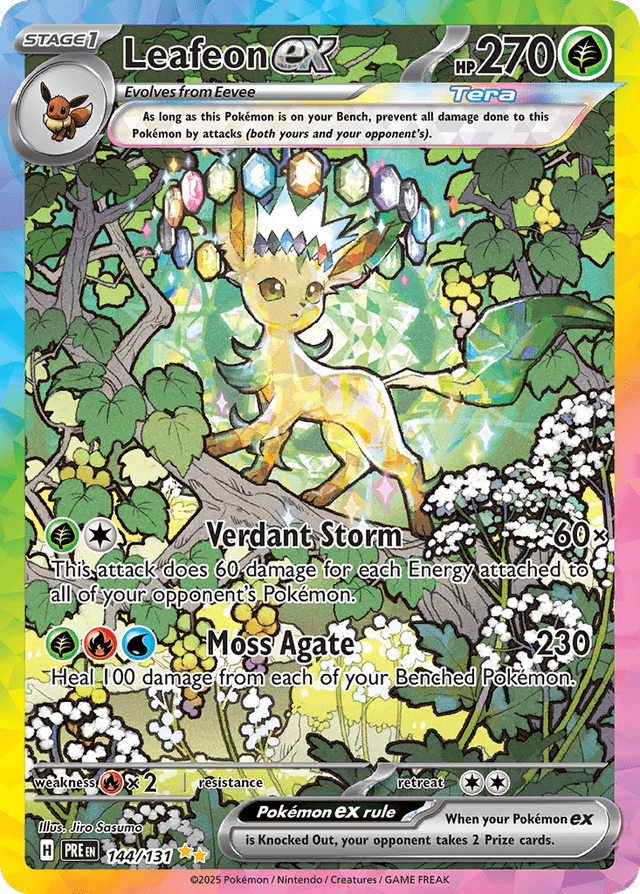 Carta Leafeon ex 144/131 do set Prismatic Evolutions — Pokémon TCG | Bynx