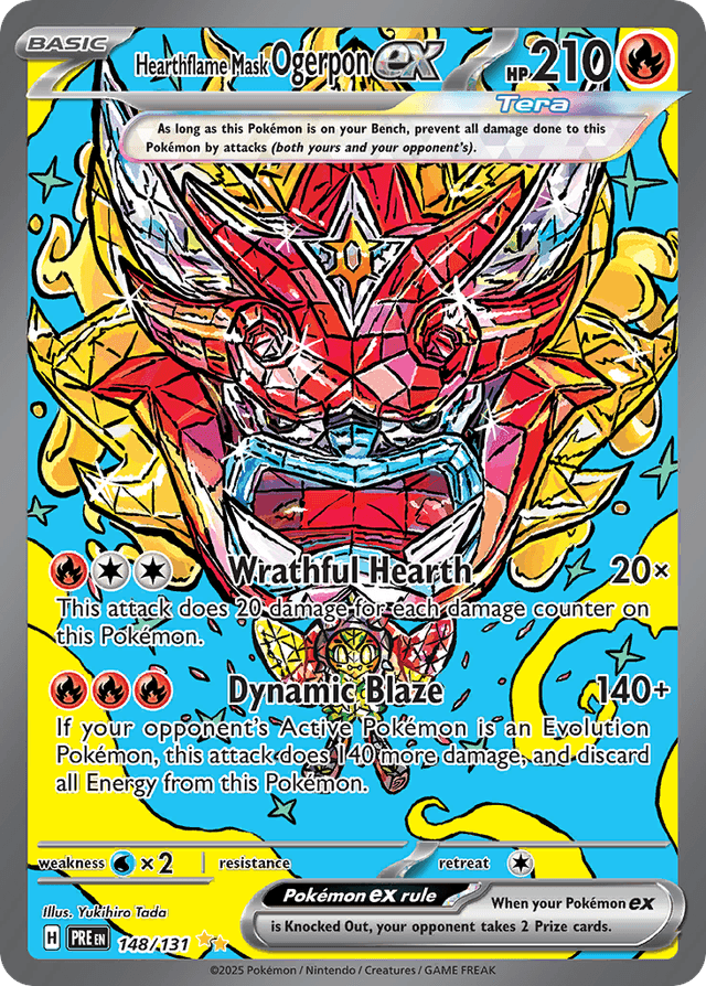Carta Hearthflame Mask Ogerpon ex 148/131 do set Prismatic Evolutions — Pokémon TCG | Bynx