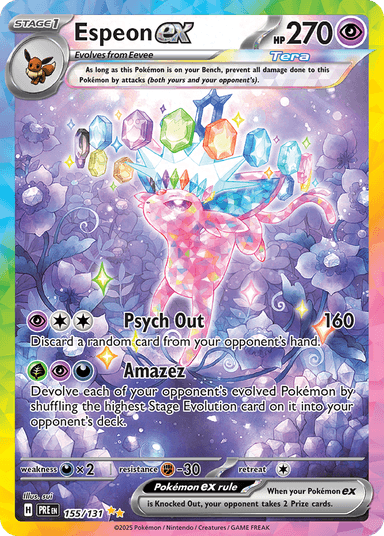 Carta Espeon ex 155/131 do set Prismatic Evolutions — Pokémon TCG | Bynx