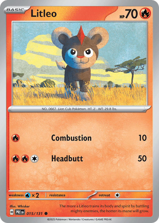 Carta Litleo 15/131 do set Prismatic Evolutions — Pokémon TCG | Bynx
