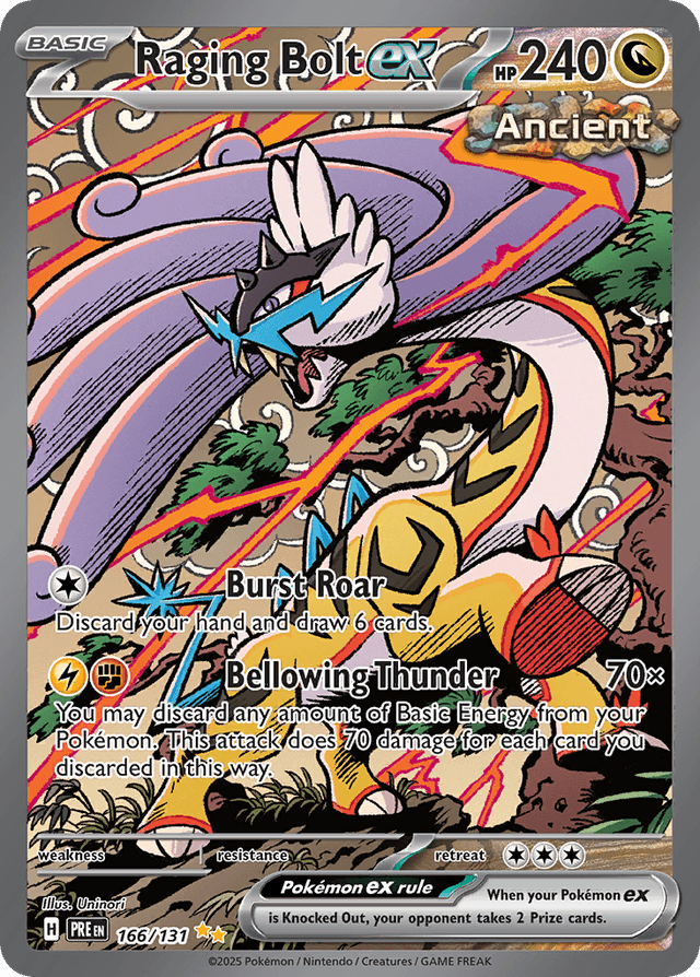 Carta Raging Bolt ex 166/131 do set Prismatic Evolutions — Pokémon TCG | Bynx