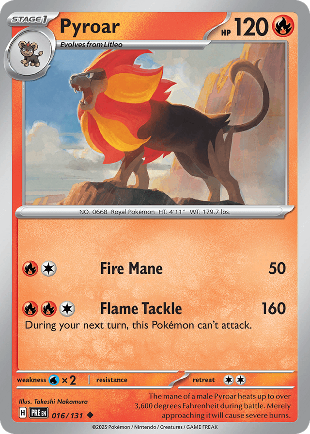 Carta Pyroar 16/131 do set Prismatic Evolutions — Pokémon TCG | Bynx