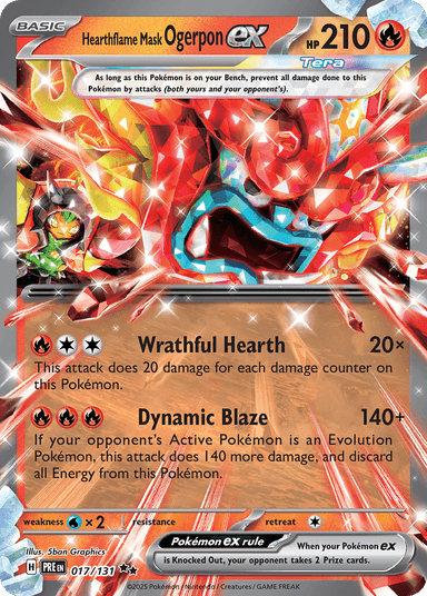 Carta Hearthflame Mask Ogerpon ex 17/131 do set Prismatic Evolutions — Pokémon TCG | Bynx