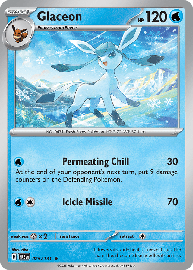 Carta Glaceon 25/131 do set Prismatic Evolutions — Pokémon TCG | Bynx